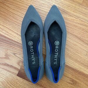 Rothy’s The Point flats in gray twill size 7.5